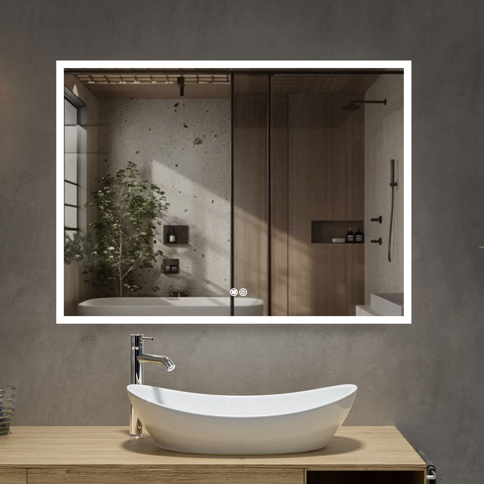 MaxxiBath K-802-S LED Bathroom Mirror with Anti-Fog and Adjustable Lighting